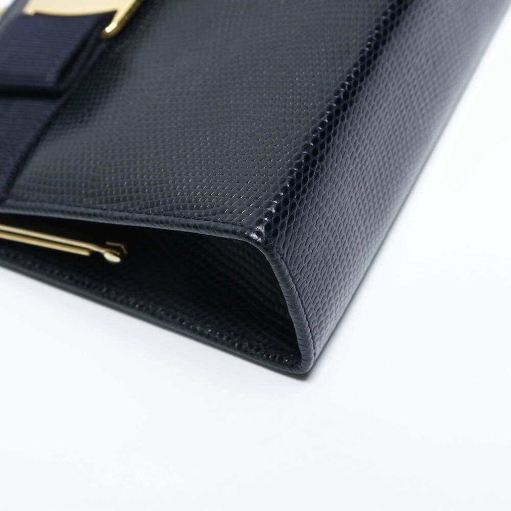Salvatore Ferragamo Vara Mini Chain Shoulder Bag in Navy - Picture 9 of 13